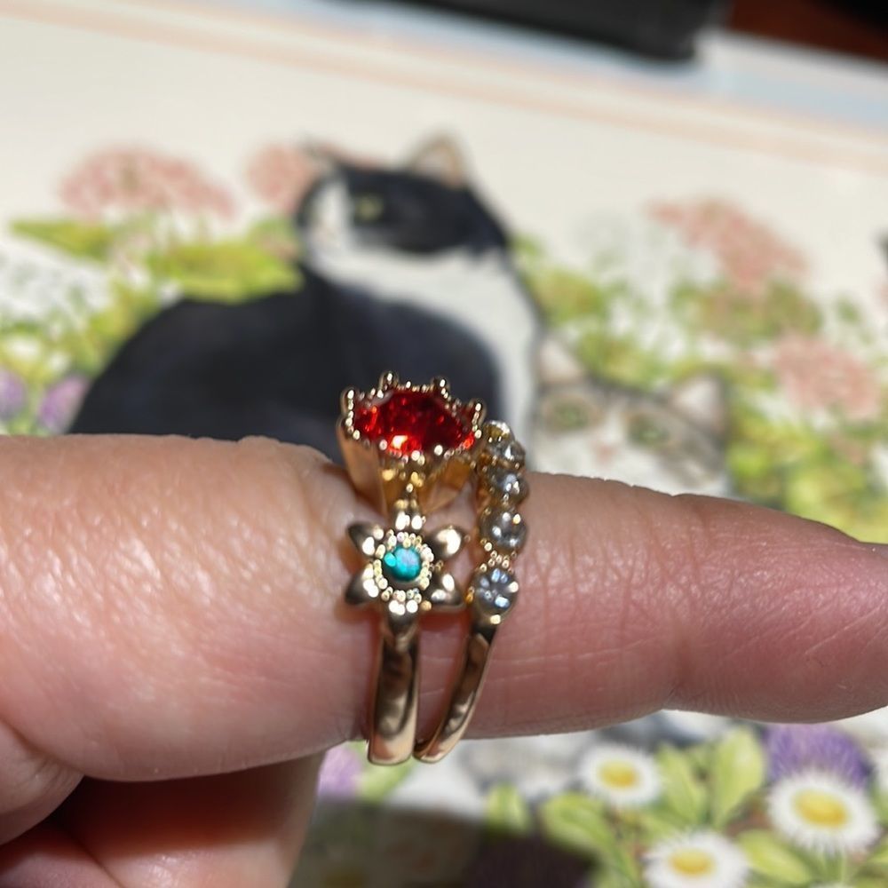 Stackable Red Clear Cz Ring - image 4